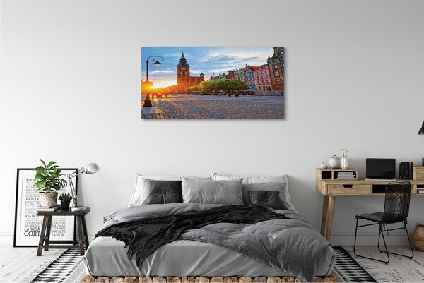 Tablouri canvas Gdańsk vechi oraș răsărit de soare