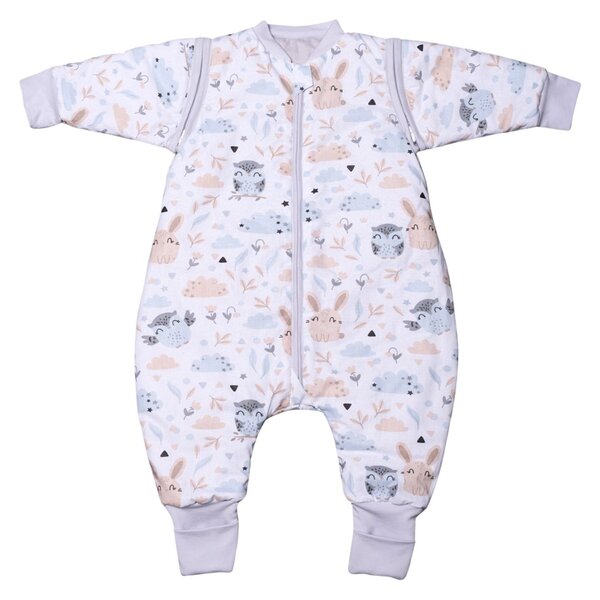 Sac de dormit copii din bumbac cu picioare si maneci detasabile 6-18 luni Kidizi Forest Friends, 1 tog