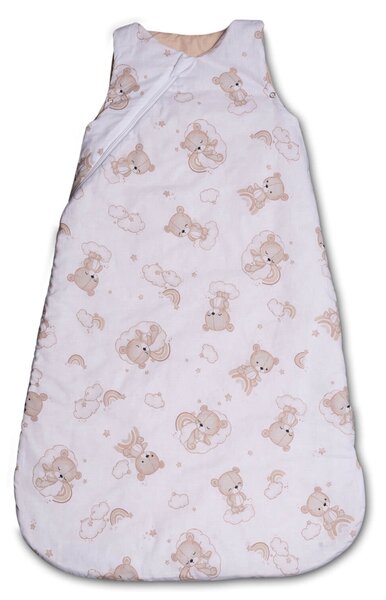 Sac de dormit copii din bumbac reglabil 0-24 luni Kidizi Sleepy Teddy, 0.5 tog