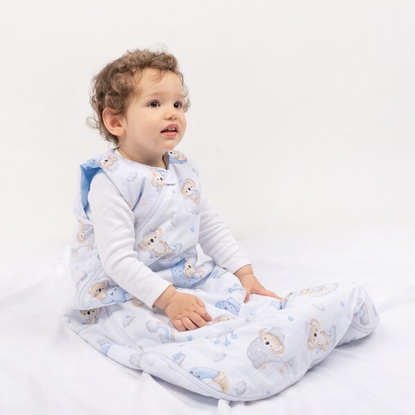 Sac de dormit copii din bumbac reglabil 0-24 luni Kidizi Koala Dreams Blue, 1 tog