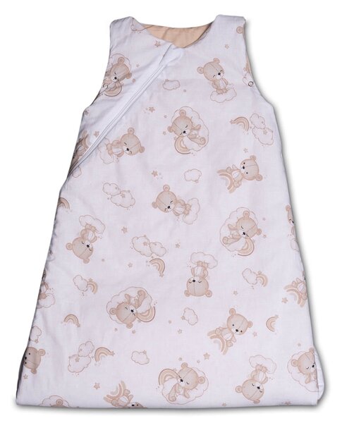 Sac de dormit copii din bumbac reglabil 0-24 luni Kidizi Sleepy Teddy, 0.5 tog