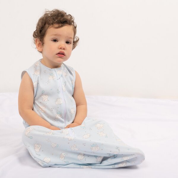 Sac dormit copii de vara 0-18 luni Kidizi Elefun Blue, 80 cm, 0.5 tog