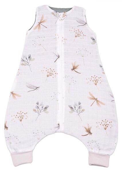 Sac de dormit cu picioare de vara din muselina 6-18 luni Kidizi Dragonfly , 0.5 tog, 100% bumbac