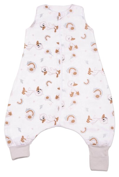 Sac de dormit cu picioare de vara din muselina 6-18 luni Kidizi Ducky, 0.5 tog, 100% bumbac