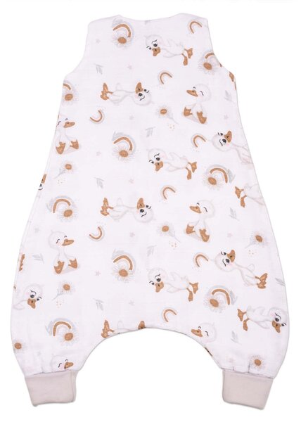 Sac de dormit cu picioare de vara din muselina 6-18 luni Kidizi Ducky, 0.5 tog, 100% bumbac