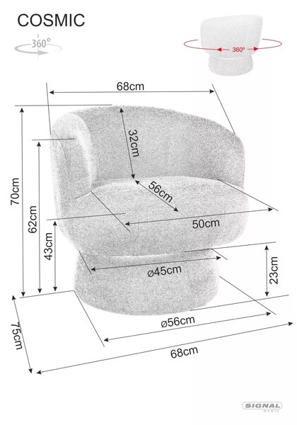 Fotoliu design rotativ COSMIC RAVEN, bej inchis RAVEN 30
