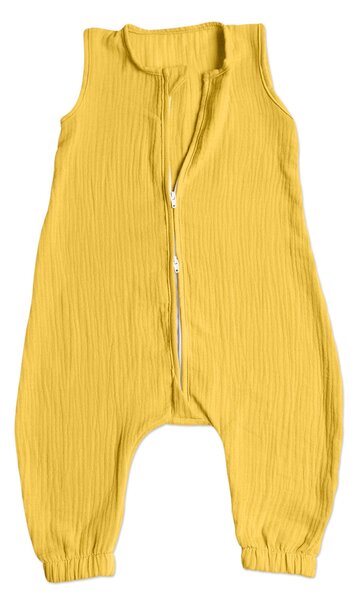 Sac de dormit copii de vara din muselina dubla cu picioare 6-18 luni Kidizi Curry, 0.3 tog, bumbac 100%