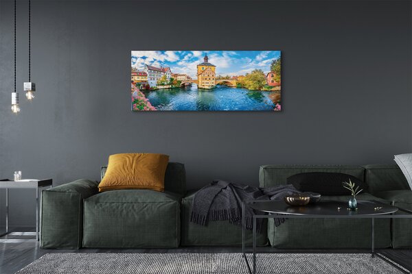 Tablouri canvas Germania poduri râu vechi oraș