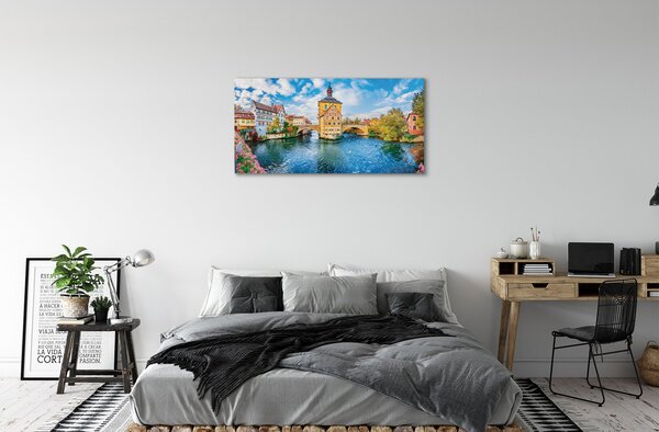 Tablouri canvas Germania poduri râu vechi oraș