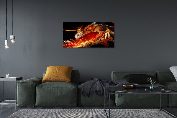 Tablouri canvas dragon de foc-respirație
