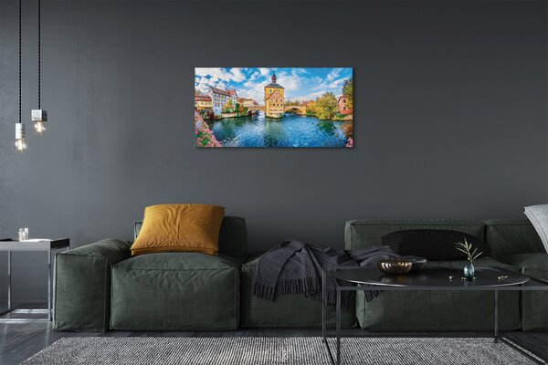 Tablouri canvas Germania poduri râu vechi oraș