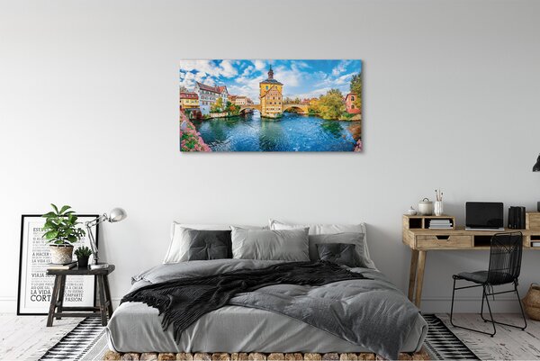 Tablouri canvas Germania poduri râu vechi oraș
