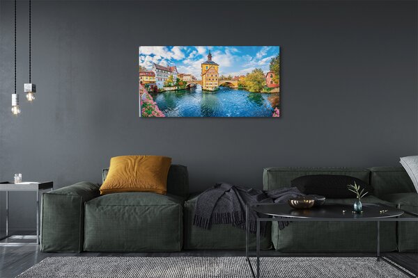 Tablouri canvas Germania poduri râu vechi oraș