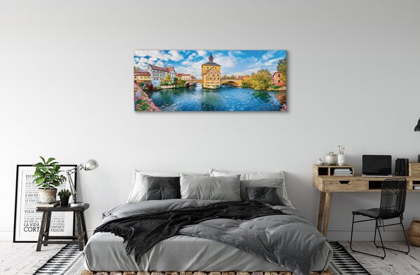 Tablouri canvas Germania poduri râu vechi oraș