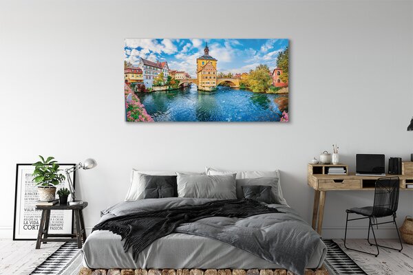 Tablouri canvas Germania poduri râu vechi oraș