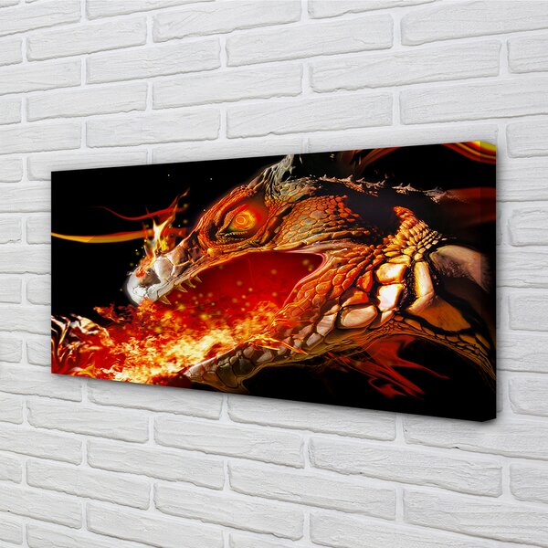 Tablouri canvas dragon de foc-respirație
