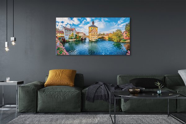 Tablouri canvas Germania poduri râu vechi oraș