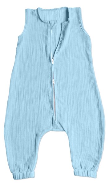 Sac de dormit copii de vara din muselina dubla cu picioare 6-18 luni Kidizi Sky 0.3 tog, bumbac 100%