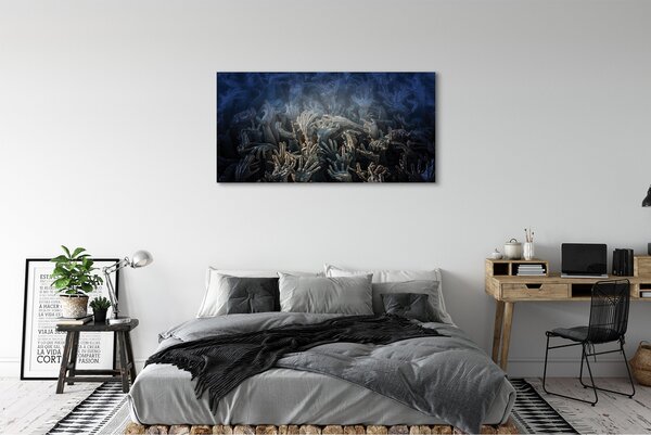 Tablouri canvas Mâinile de lumină albastră