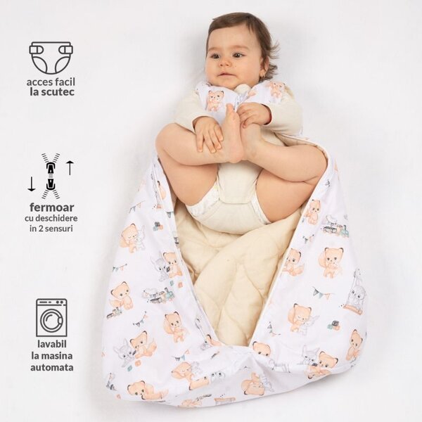Sac de dormit copii 6-24 luni Kidizi Best Friends, 1 tog