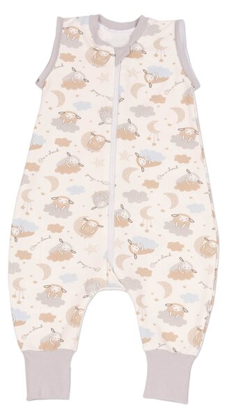 Sac de dormit copii cu picioare si maneci detasabile din bumbac flausat 6-18 luni Kidizi On a Cloud Pastel,1 tog
