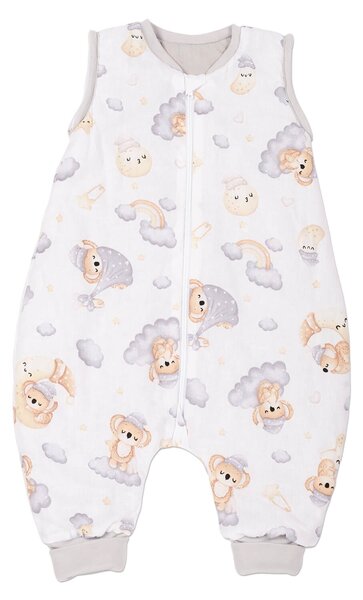 Sac de dormit copii din bumbac cu picioare si maneci detasabile 6-18 luni Kidizi Koala Dreams Bej, 1 tog