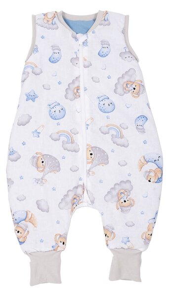 Sac de dormit copii din bumbac cu picioare si maneci detasabile 6-18 luni Kidizi Koala Dreams Blue, 1 tog