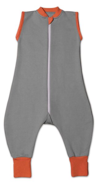 Sac de dormit copii cu picioare si maneci detasabile din bumbac flausat 6-18 luni Kidizi Grey,1 tog