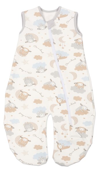 Sac de dormit cu picioare din bumbac flausat Kidizi Rolly 0-3 luni On a Cloud Pastel