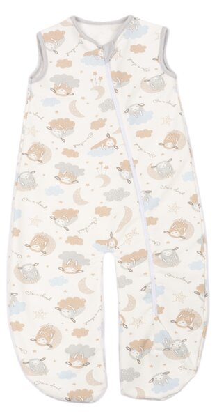 Sac de dormit cu picioare din bumbac flausat Kidizi Rolly 3-12 luni On a Cloud Pastel