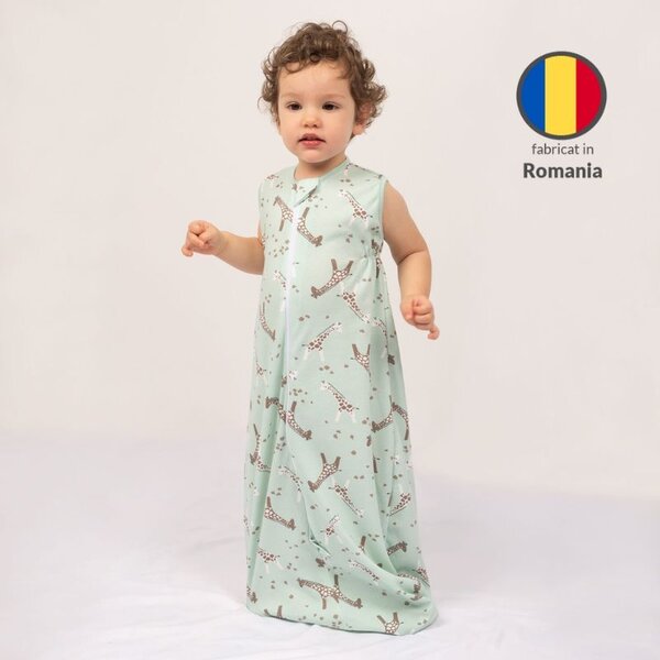 Set 2 saci dormit copii de vara 0-18 luni Kidizi Giraffe Safari, 80 cm, 0.5 tog