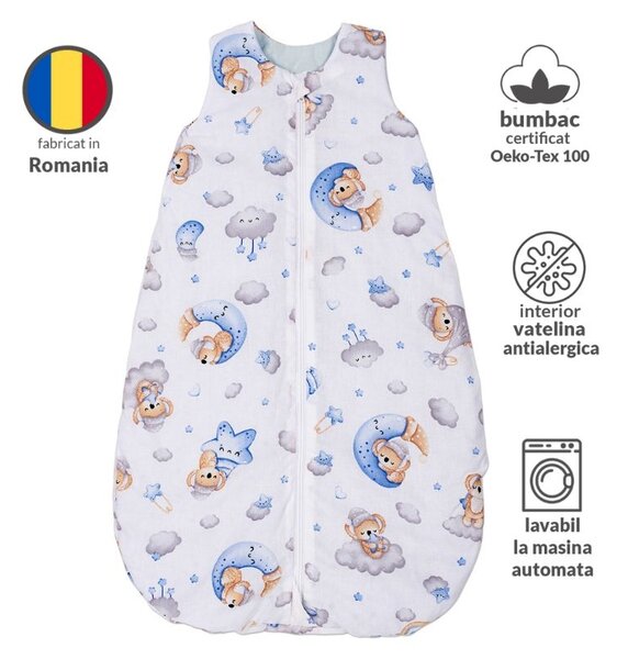 Sac de dormit copii 0-9 luni Kidizi Koala Dreams Blue, 1 tog