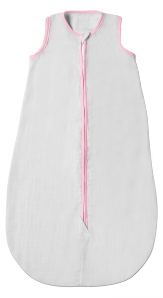 Sac de dormit de vara pentru copii din muselina dubla 3-18 luni Kidizi grey pink, 0.3 tog