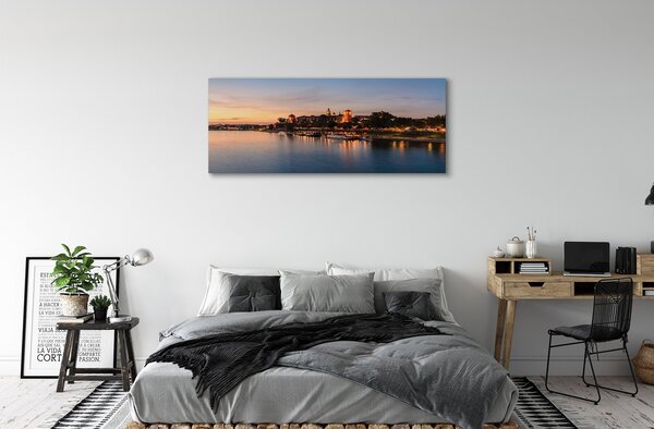 Tablouri canvas blocare râu Cracovia Apus de soare