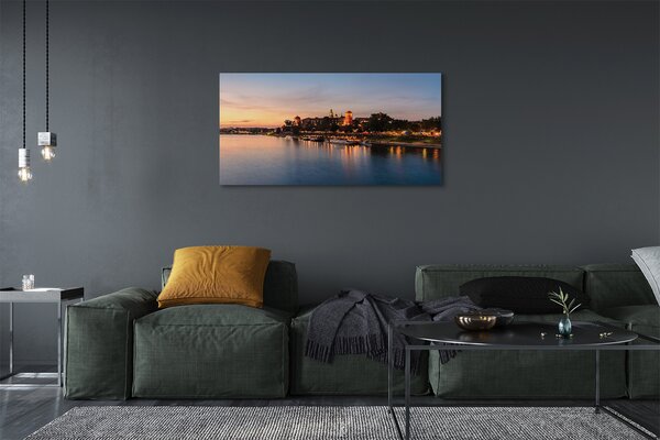 Tablouri canvas blocare râu Cracovia Apus de soare