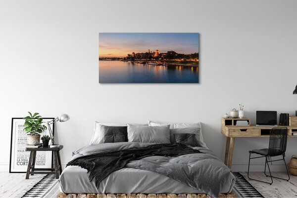 Tablouri canvas blocare râu Cracovia Apus de soare