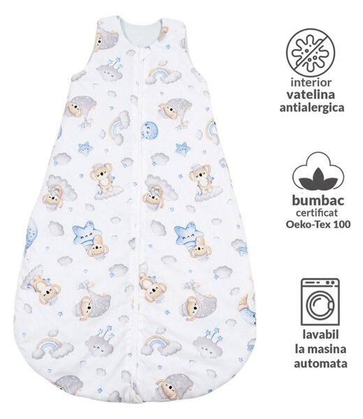 Sac de dormit copii 6-24 luni Kidizi Koala Dreams Blue, 1 tog