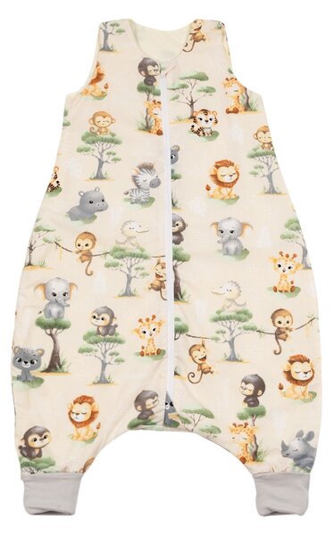 Sac de dormit cu picioare de vara 18-36 luni Kidizi Baby Animals 0.5 tog, mansete transformabile in soseta