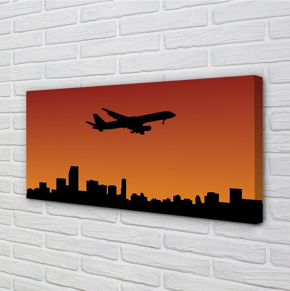 Tablouri canvas Avionul și apus de soare cer