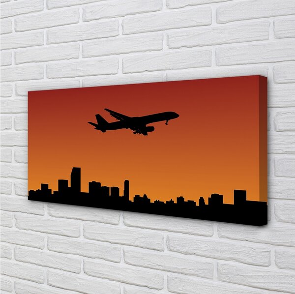 Tablouri canvas Avionul și apus de soare cer