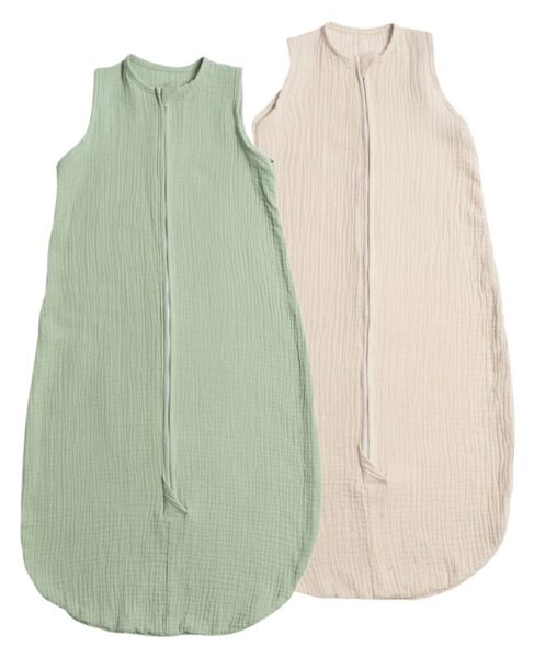 Set 2 saci de dormit de vara pentru copii din muselina dubla 3-18 Kidizi Mint Natur, 0.3 tog