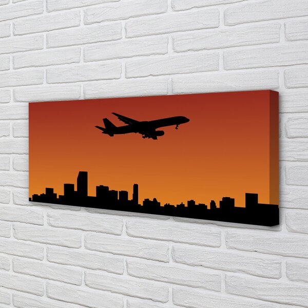 Tablouri canvas Avionul și apus de soare cer