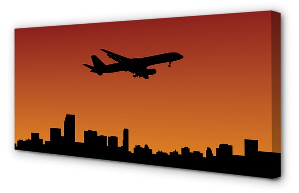 Tablouri canvas Avionul și apus de soare cer