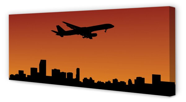 Tablouri canvas Avionul și apus de soare cer