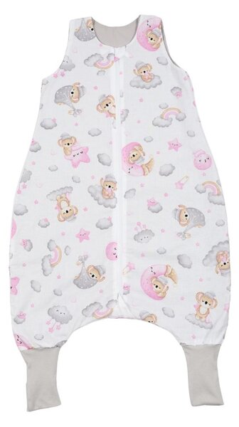 Sac de dormit cu picioare pentru copii 18-36 luni Kidizi Koala Dreams Pink 0.5 tog, mansete transformabile in soseta