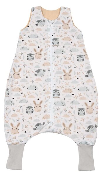Sac de dormit cu picioare de vara pentru copii 18-36 luni Kidizi Forest Friends 0.5 tog, mansete transformabile in soseta