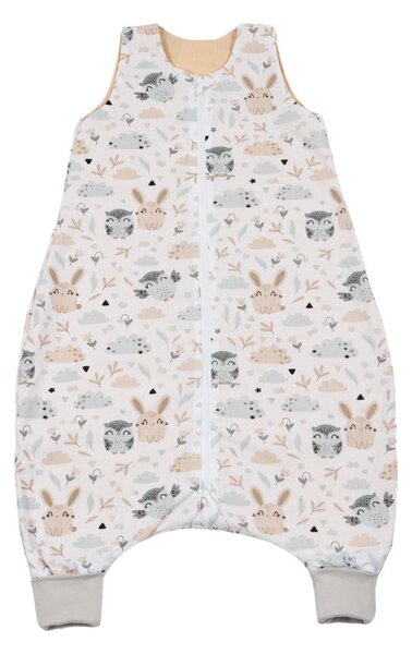 Sac de dormit cu picioare de vara pentru copii 18-36 luni Kidizi Forest Friends 0.5 tog, mansete transformabile in soseta