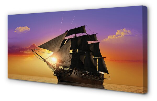 Tablouri canvas cer colorat navă de mare