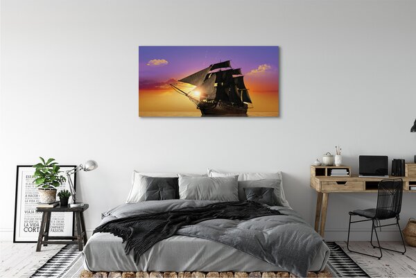 Tablouri canvas cer colorat navă de mare