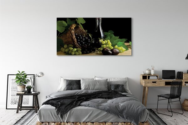 Tablouri canvas frunze de struguri de vin Coșul de gunoi